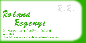 roland regenyi business card