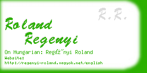 roland regenyi business card